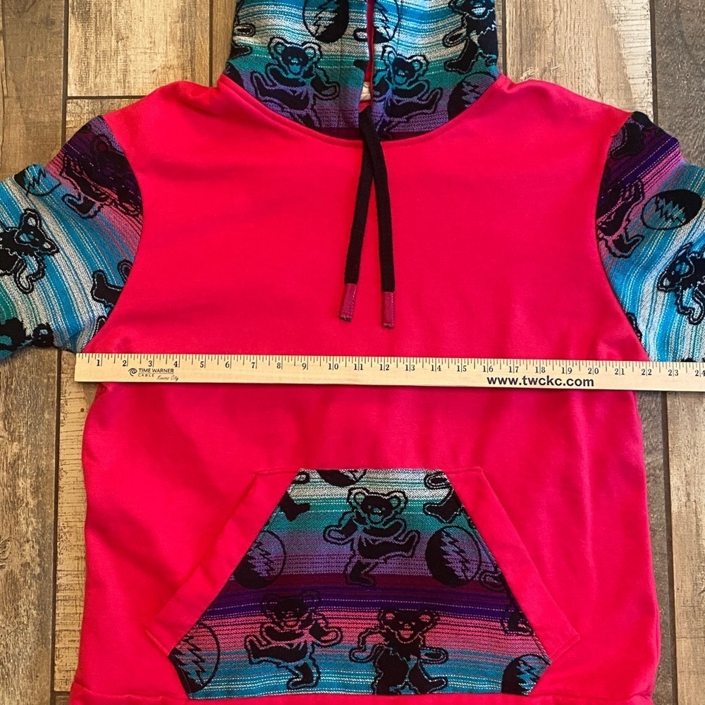 Grateful Dead Ankas Art Vibrant Multicolor Hoodie with Bear Design - Picture 4 of 12